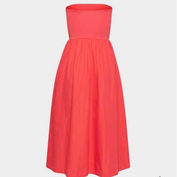 Aritzia Baboon Fluid Poplin Dress in Cherry Red - Picture 5 of 5